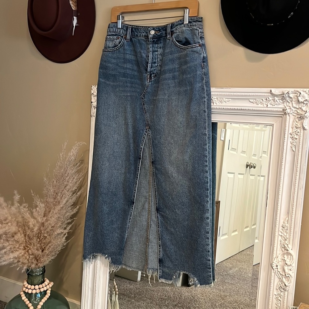Free People denim skirt